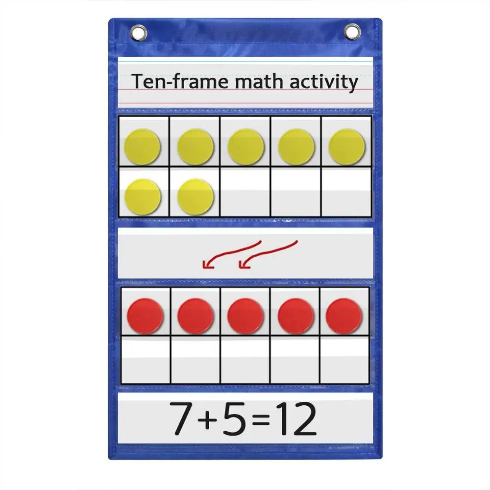 Godery набор с десятью рамками, карманная Таблица для классных и домашних занятий, математическая манипуляционная 10 каркасная диаграмма для подсчета детей