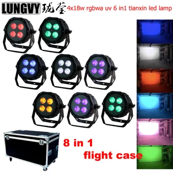 

Free Shipping 8in1 Flight Case Waterproof Led Par Light 4x18W RGBWA UV 6in1 Tianxin Led Lamp Professional Stage DJ Equipment
