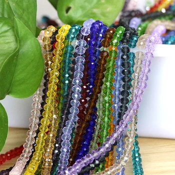 

Wholesale Glass Rondelle Loose Beads 2/3/4mm Faceted Round Czech Beaded Chinese Crystal Beading For jewelry Material DIY Making