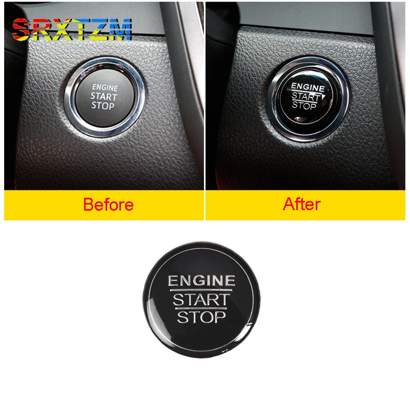 

SRXTZM New Car Engine Start Stop Button Sticker Cap Trim Cover For 2018 Toyota Camry XV70 Car Interior Accessories 1pcs