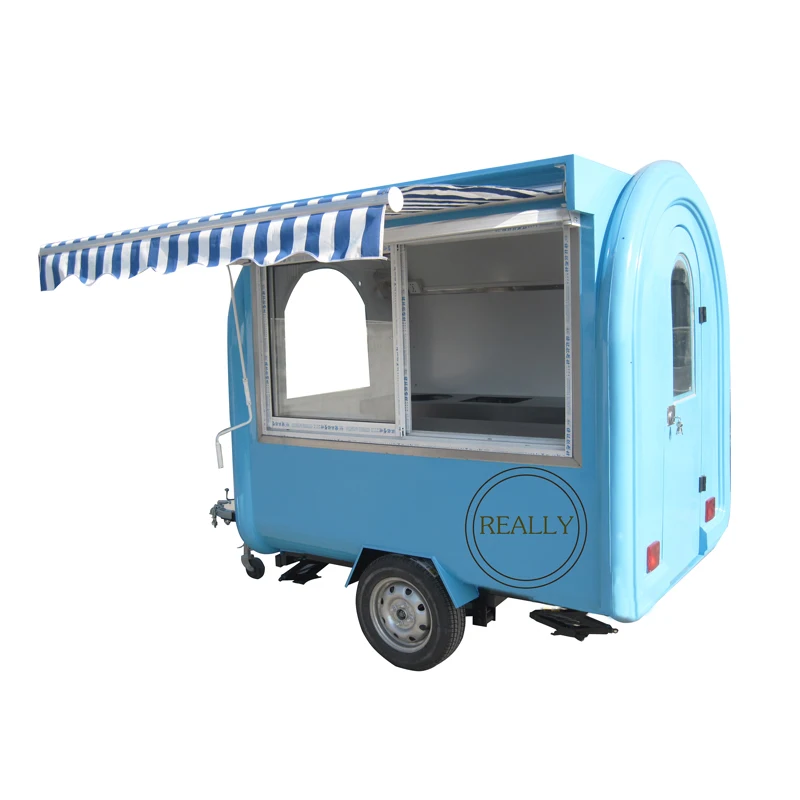 

Low price high quality 2.2m long stainless steel with Sliding window mobile food truck trailer for sale europe