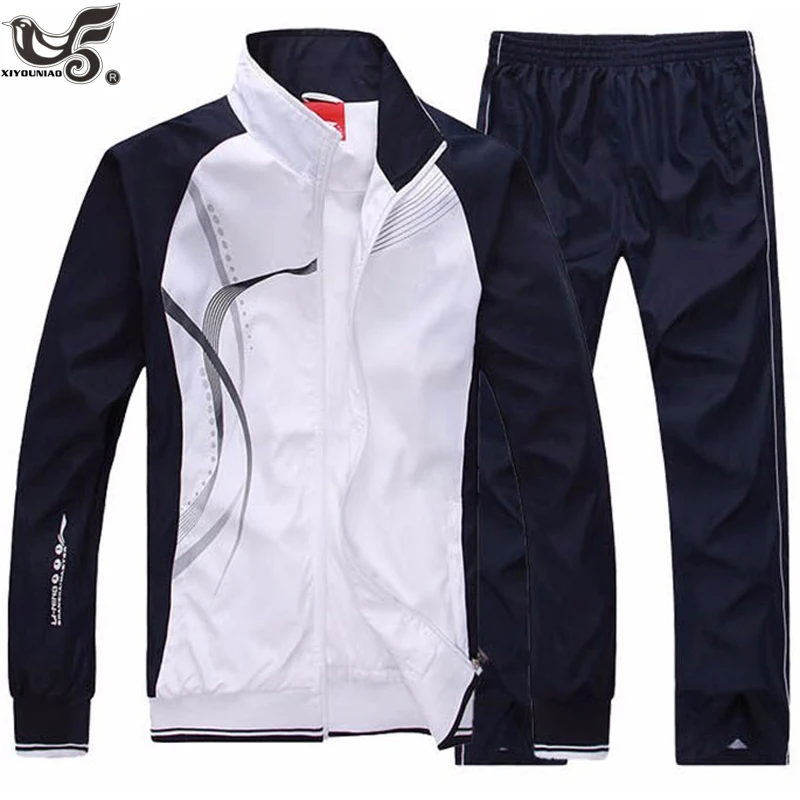 Prix XIYOUNIAO nouveau hommes ensemble printemps automne hommes Sportswear 2 pièces ensemble sport costume veste + pantalon survêtement hommes vêtements survêtement ensemble