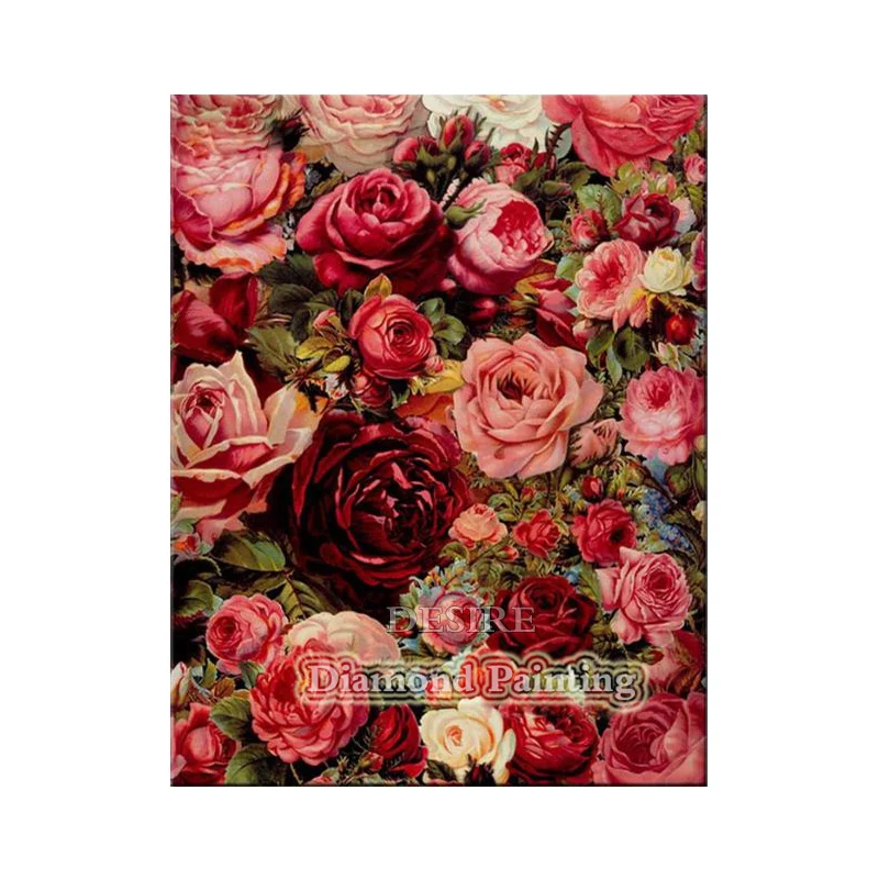 

Desire Diamond Painting Cross Stitch Red Rose Flowers DIY 5D Diamond Embroidery Needlework Full Square Mosaic Home Decor PT2981