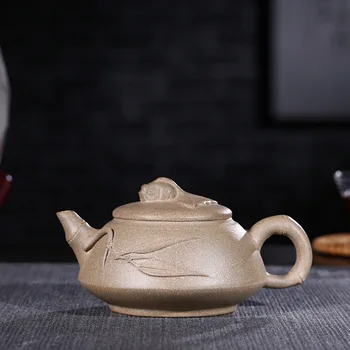 

Pottery Teapot Quality Goods Manual Raw Ore Grey Lime Section Mud Flying Fish Bamboo Joint Kettle Kungfu Online Teapot Tea Set