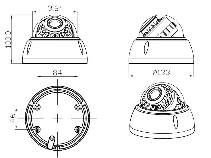 8MP 5MP POE H.265 купольная IP камера Vandalproof 4X ZOOM 2 8 12 мм объектив Обнаружение движения