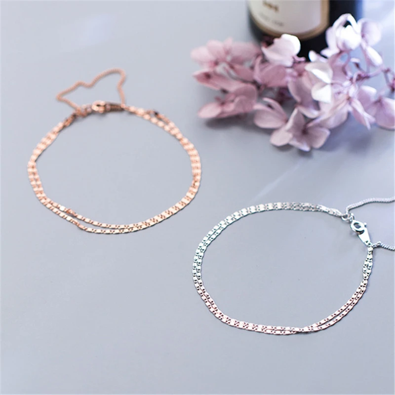 

Layered Bracelets 925 Silver Jewelry Long Bar Rose Gold Bangle Boho Vintage Minimalism Indian Jewelry Bangles for Women