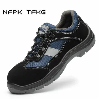 

big size men causal breathable steel toe caps work safety shoes comfort light anti-pierce tooling security boots protective male