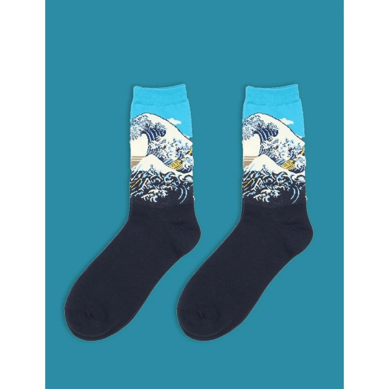 Мужские носки, Новое поступление, весенние мужские длинные носки, 1 пара, впитывающие пот, британский стиль, Мультяшные мужские модные носки для мужчин - Цвет: W469C