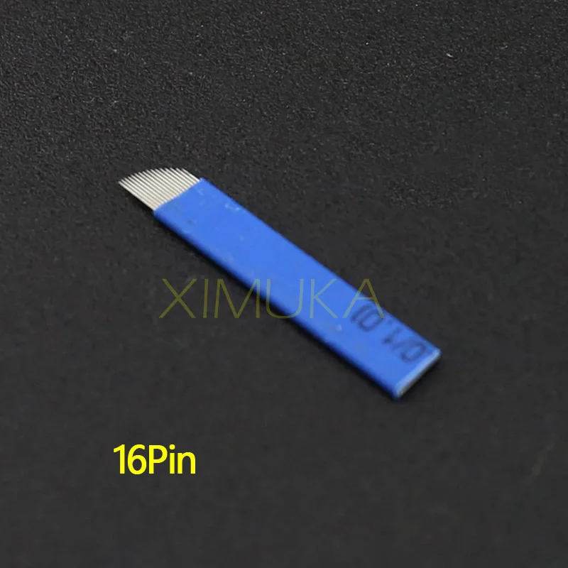 16Pin x50pcs 50 шт. лезвие татуировки перманентный макияж ручной бровей конические лезвия иглы микроблейдинг иглы - Цвет: 16Pin x50pcs