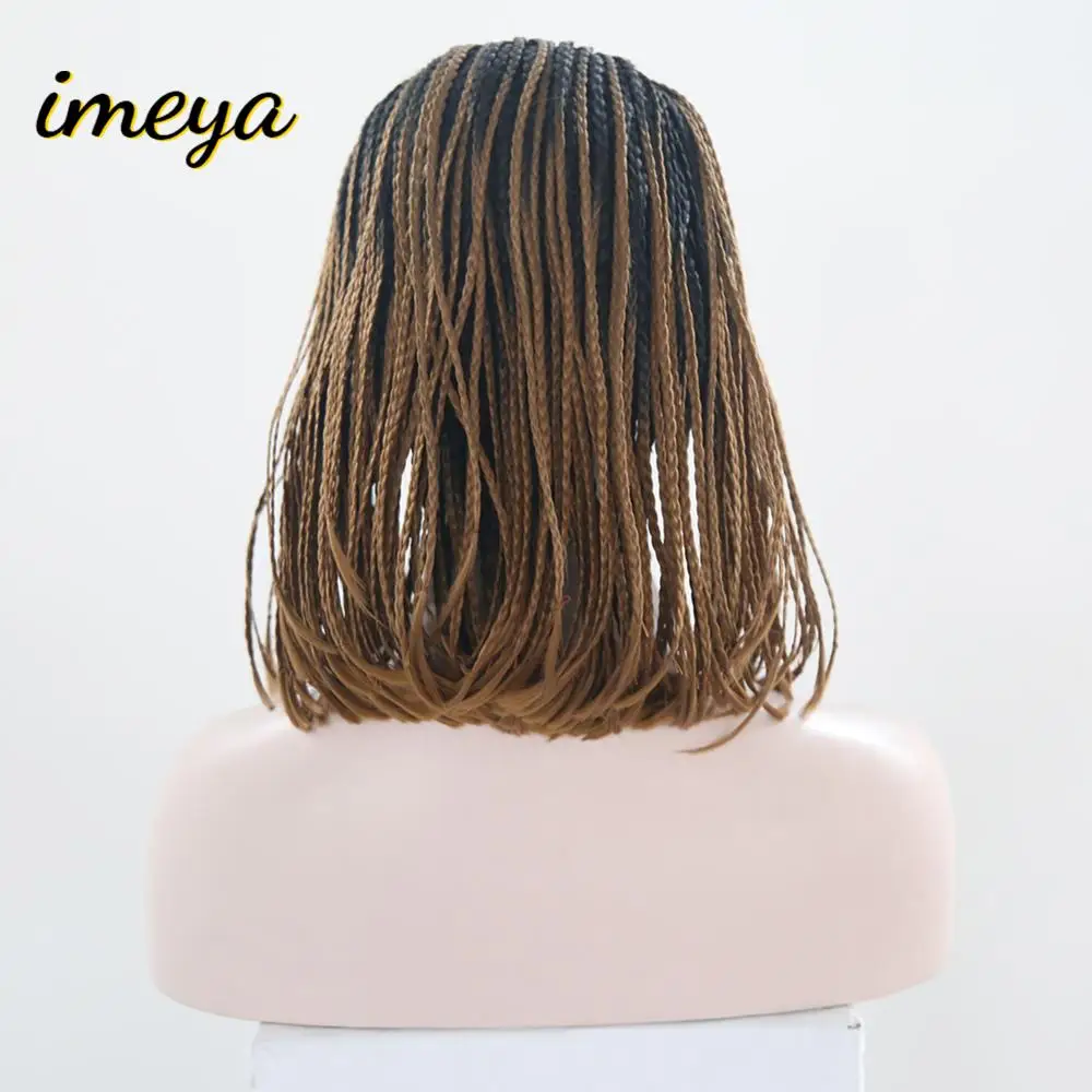 Imeya Омбре короткий Боб коса Парики два тона цвет с детскими волосами кружева передние парики синтетические термостойкие волокна парики для женщин