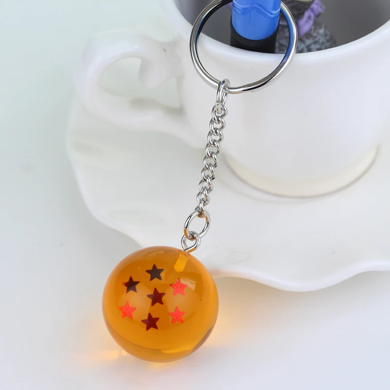 Llavero esférico de estrella de Goku para hombres y mujeres, accesorios de bolsa de coche, 1-7 estrellas