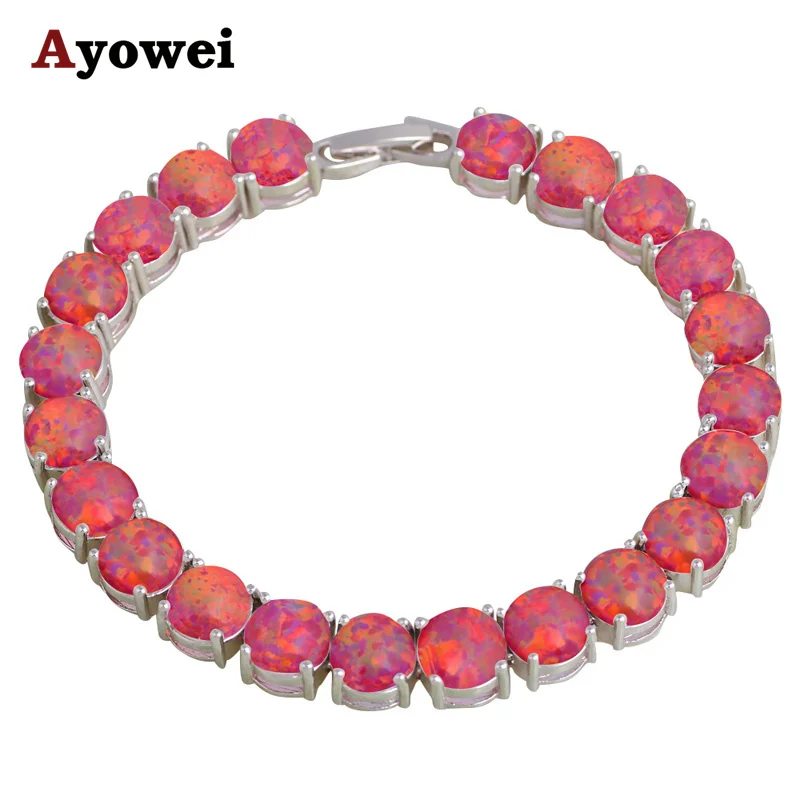 

Ayowei high-end design red opal 925 silver print bracelet classic party gift female models OB103A
