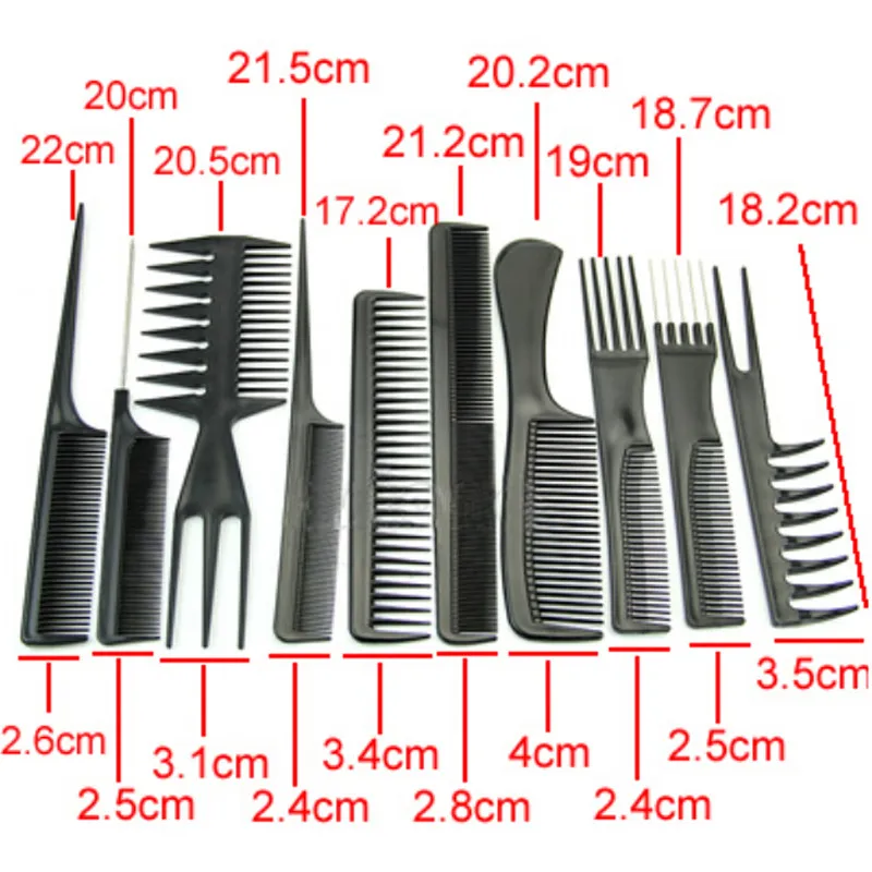 Новинка 10 шт. полезные Профессиональные парикмахерские расчески парикмахерские инструменты для укладки волос наборы