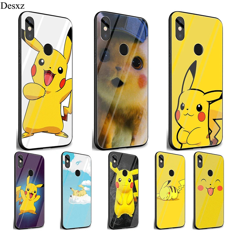 

Desxz Cell Phone Case Glass Pikachu Phone Case For Xiaomi Mi 8 Lite A1 A2 5X 6X 9 Redmi Note 5 6 7 Pro 6A 4X Pocophone F1 Cover