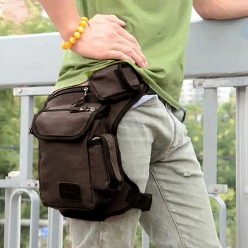 Мужская парусиновая сумка с заниженной талией, поясная сумка с ремнем, военная дорожная многофункциональная сумка-мессенджер на плечо