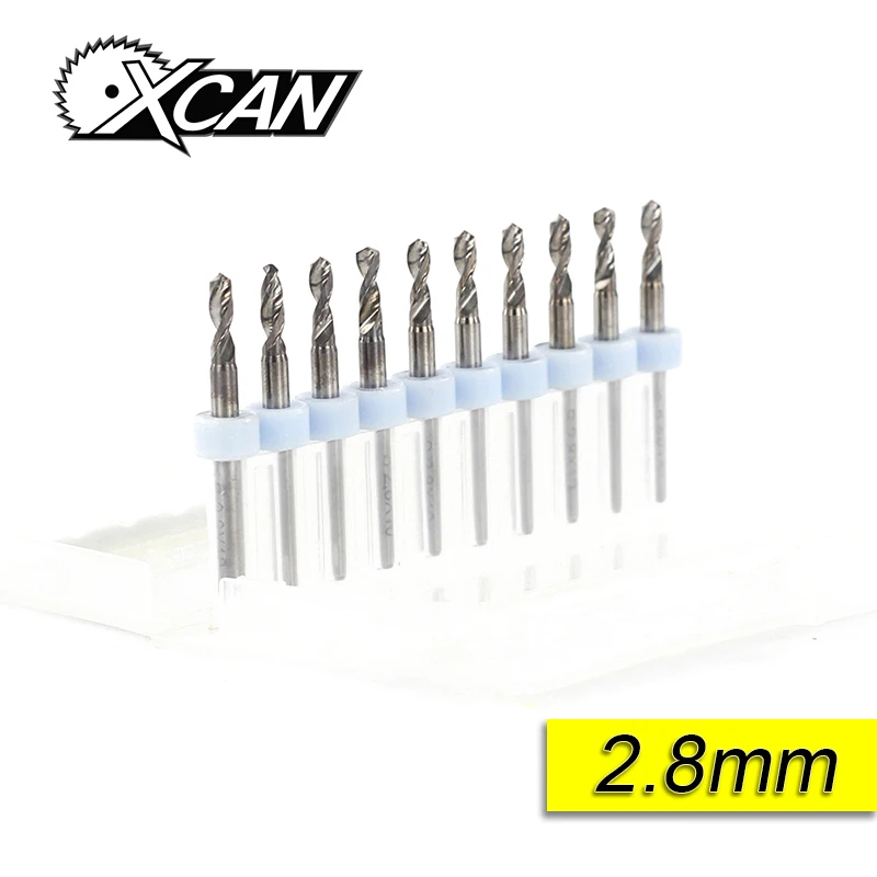 

10 Pcs 2.8mm Import Carbide PCB Drill Bits, Print Circuit Board Mini CNC Drilling Bit Set, Woodworking Tools