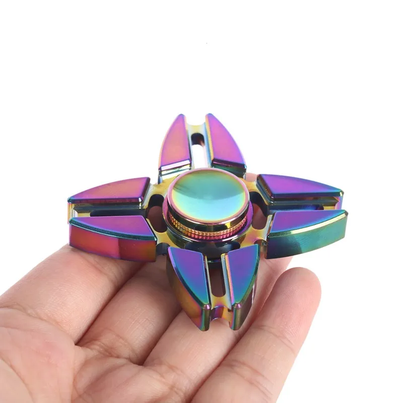 

Funny Multicolor Hand Spinner Aluminum Alloy Material For Autism And ADHD Time Long Anti Stress Finger Toys Kid's Gift