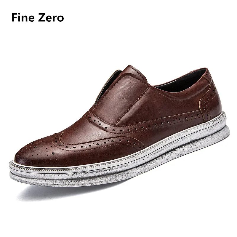 Fine Zero Men Spring Autumn Wing Tip Dress Business Shoes font b Male b font do