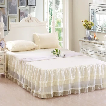 

Bed decoration cotton bed skirt cotton lace bedspread Fitted sheet