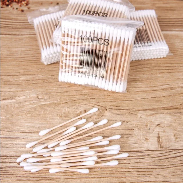100pcs/ Pack Double Head Cotton Swab Baby Women Makeup Cotton Buds Tip For Medical Wood Sticks Nose Ears Cleaning Health Care - Image 5