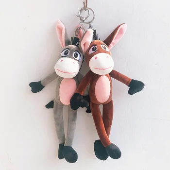 

candice guo! cute plush toy lovely cartoon long legs donkey soft stuffed doll small pendant key ring birthday Christmas gift 1pc