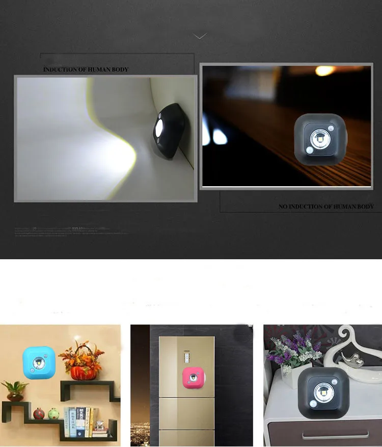 Mini Wireless Infrared PIR Motion Sensor Activated Ceiling Emergency Night Light Battery Powered Porch Lamp 5