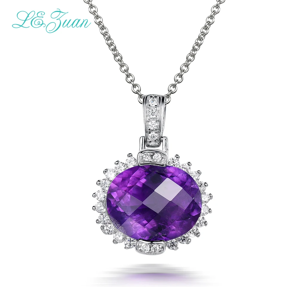 

I&zuan 4.86ct Natural Amethyst Drop Earrings Real 925 Sterling Silver Jewelry Checkerboard Cut Lace Luxury Earrings For Women