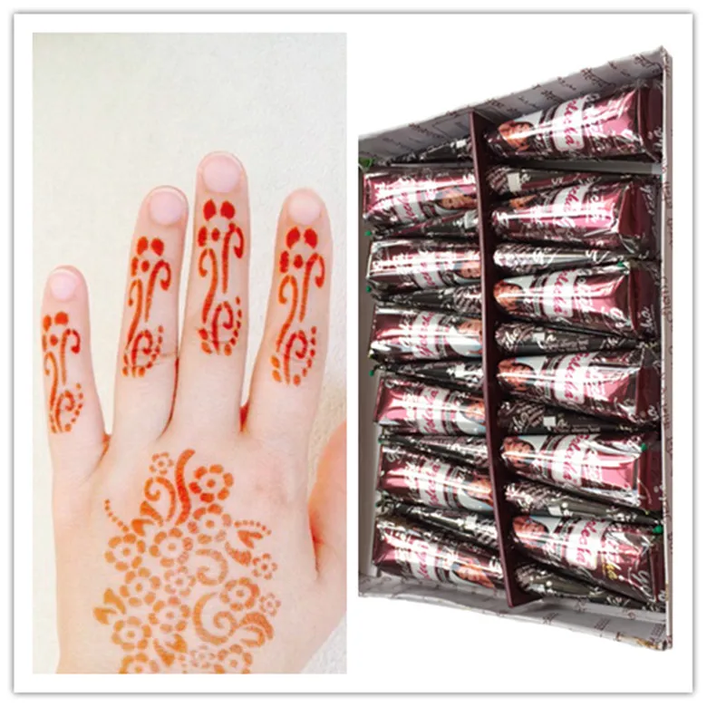 

1pcs Indian Henna Paste Cone Mehndi Finger Body Paint Waterproof DIY Temporary Drawing Tattoo Stencil Women Beauty Makeup Tool