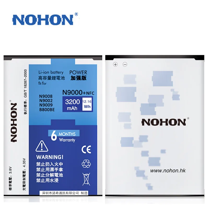 

NOHON Battery For Samsung Galaxy Note 3 Note3 N9000 N900 N9005 N9002 N9006 With NFC / No NFC Replacement Bateria 3200mAh