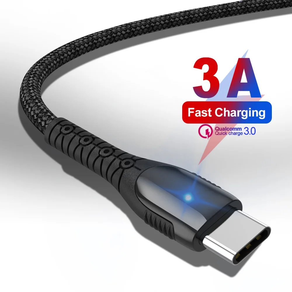 3A USB кабель type C Micro USB кабель для быстрой зарядки многофункциональный USB C нейлоновая оплетка для samsung 9 Android кабели для мобильных телефонов