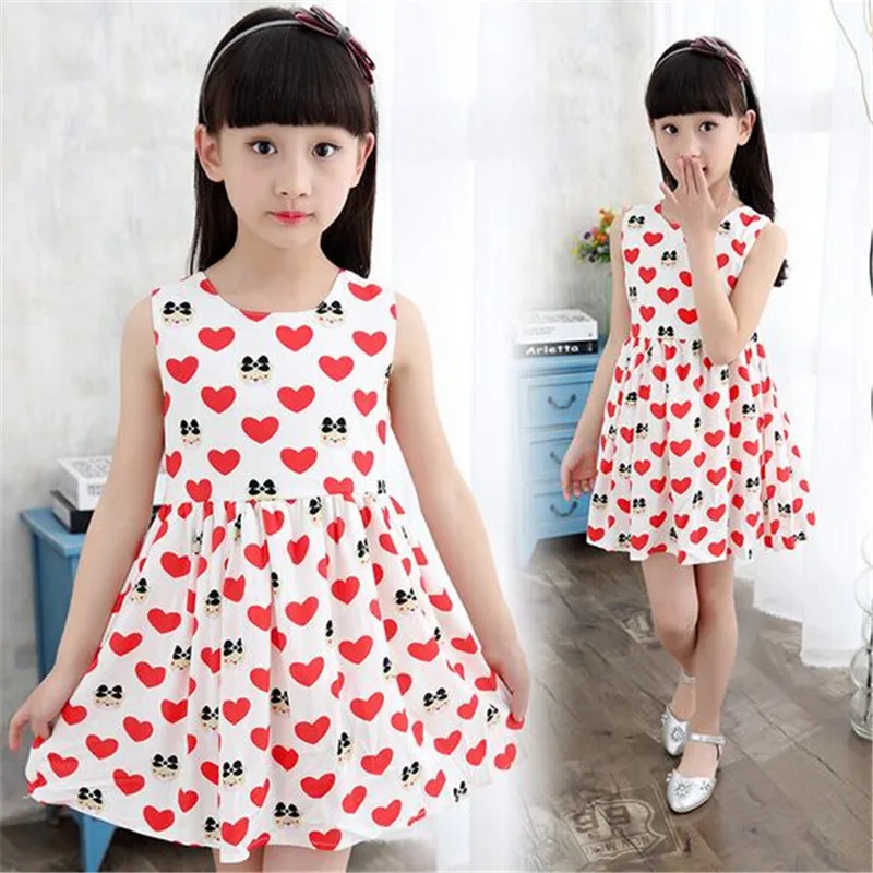 

novatx girl summer dress cute print dress girl sleeveless print carton kids dress 2017 new child clothes for girls 6 style dress