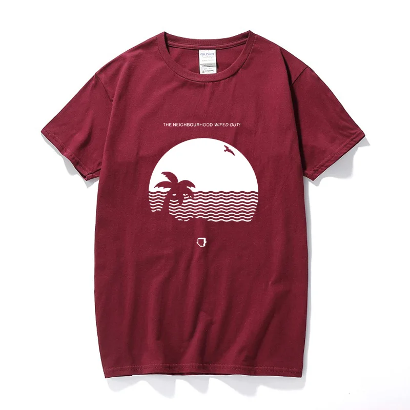 YUAYXEA, Мужская забавная футболка с надписью «neighborhood», Пляжная Мужская футболка с надписью «House Album», Мужская футболка с принтом, хлопковая футболка - Цвет: Бургундия