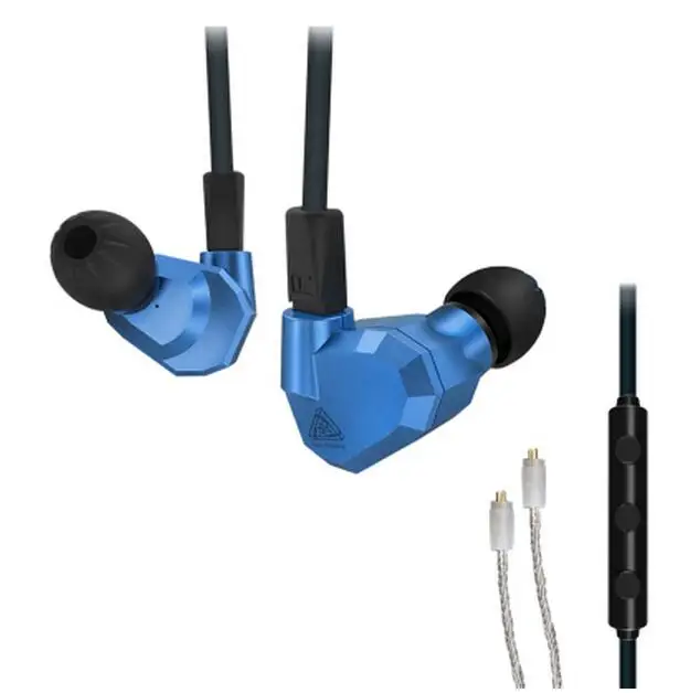 KZ ZS5 2DD+ 2BA гибридные наушники вкладыши HIFI DJ монитор наушники для бега спорт KZ AS10 ZS6 наушники гарнитура вкладыши два цвета - Цвет: blue silver with mic