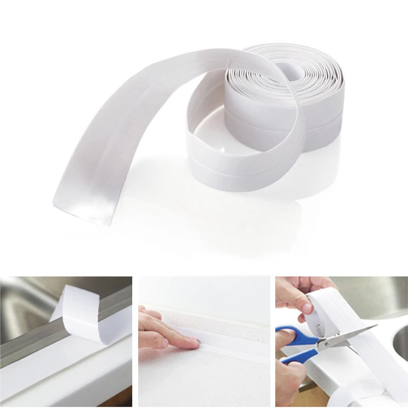 

Hot Sale Self Adhesive Kitchen Ceramic Sticker Waterproof Anti-moisture PVC Sticker Bathroom Wall Corner Line Sink Stickers