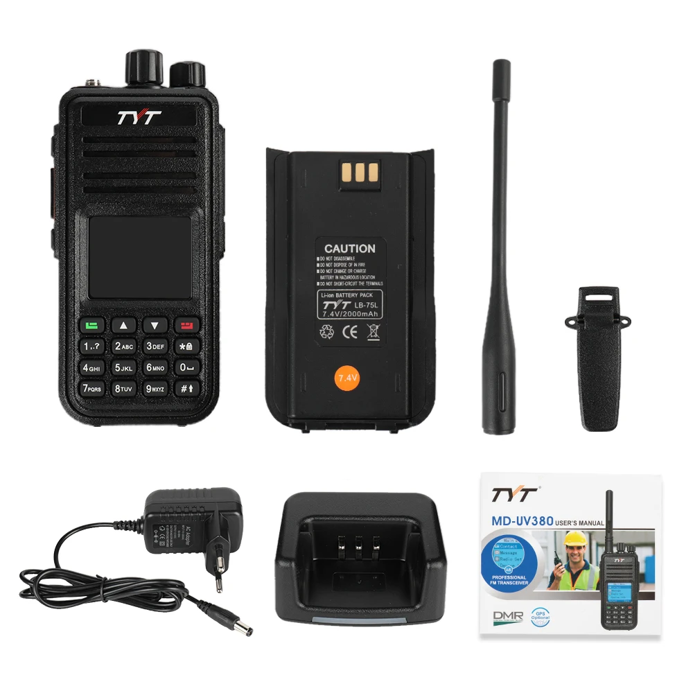 TYT MD UV380 GPS Двухдиапазонная Любительская DMR Tier II аналоговая рация VHF/UHF портативная