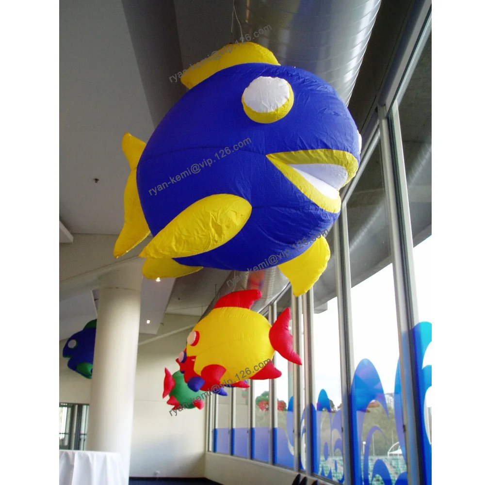 1.5m 5ft LED lighting inflatable fish balloon hanging LED inflatable clownfish for party bar stage decoration sea ocean light