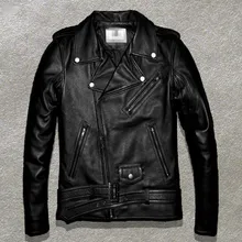 Зимний мотоциклетный ремень из воловьей кожи кожаные мужские кожаные куртки рок наклонная молния пальто лацканы тренд