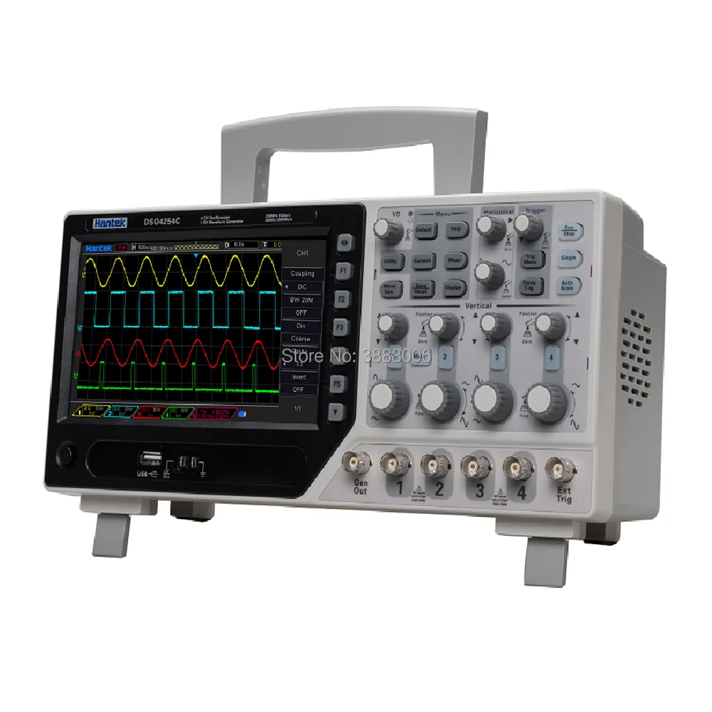 Цифровой осциллограф Hantek DSO4254C 4 канала 250 МГц Частота дискретизации 1GS/s ЖК ПК