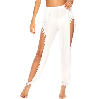 

Women's Cover Up Sexy Hollow Out Crochet Mid Waist Mesh Beach Bikini SwimsuitsPants Sunscreen Wraps Sarong Swimwear Bathing Suit