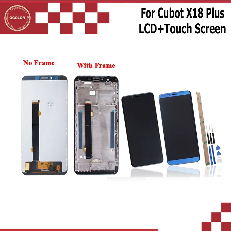 

ocolor For Cubot X18 Plus LCD Display and Touch Screen +Frame 5.99'' +Tools +Adhesive For Cubot X18 Plus Phone +Silicone Case