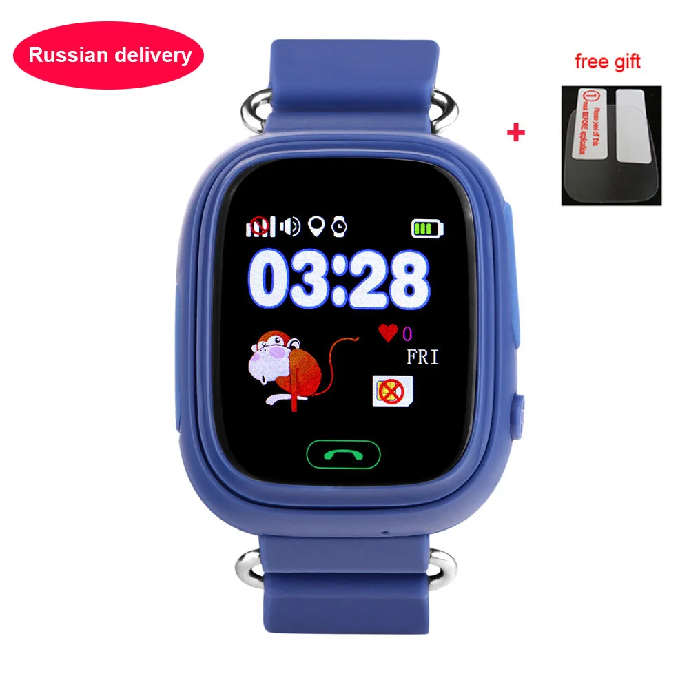 

Ship from Russia Q90 GPS Phone Positioning Fashion Children Watch 1.22 Inch Color Touch Screen WIFI SOS Smart Watch PK Q360 Q50