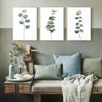 

Greenery Eucalyptus Wall Art Watercolor Monstera Canvas Painting Minimalist Posters and Prints Greenery Pictures for Living Room