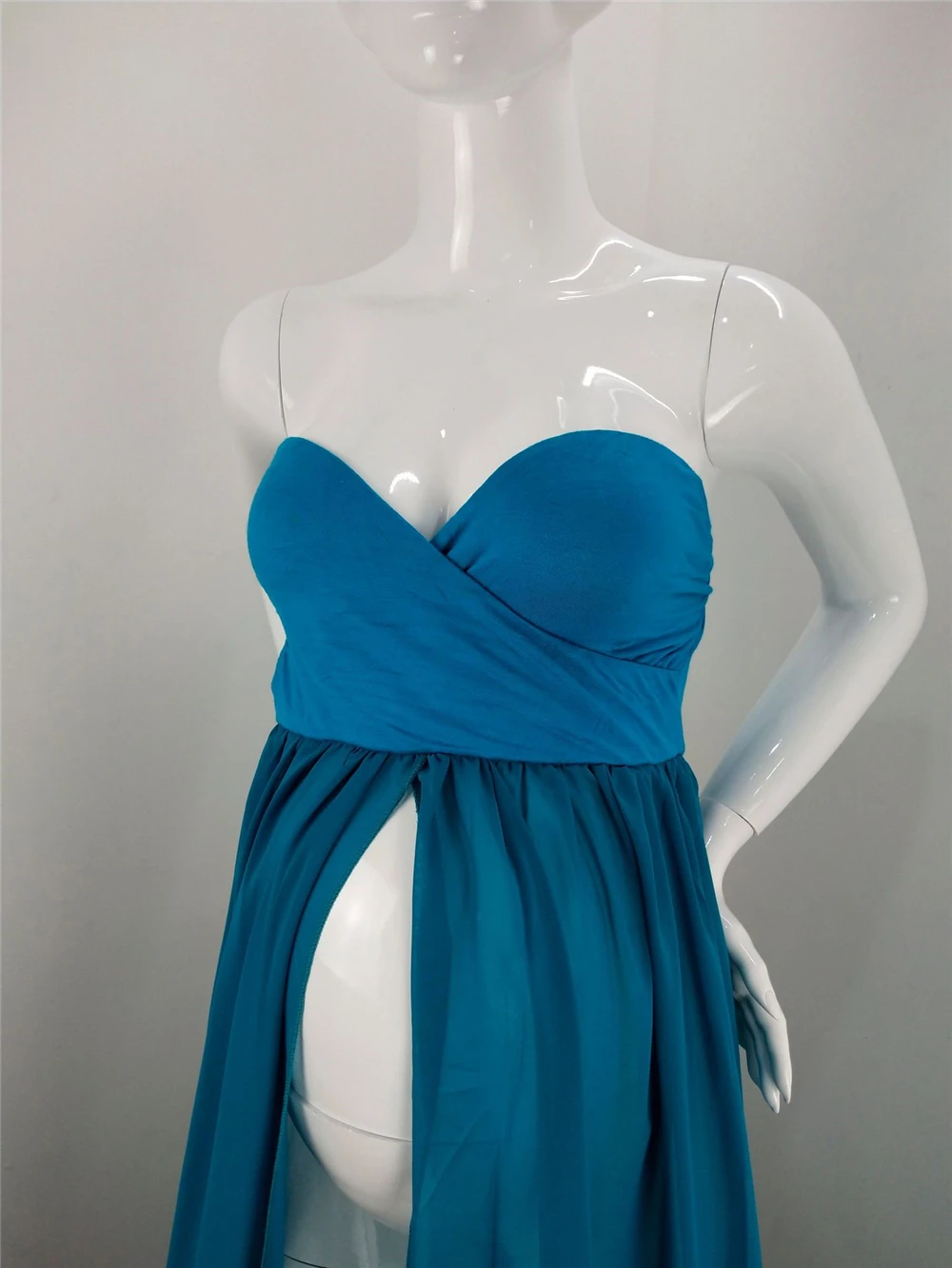 New Sexy Maternity Dresses Photography Props Long Pregnancy Dress Split Front Pregnant Women Maxi Maternity Gown For Photo Shoot (34)