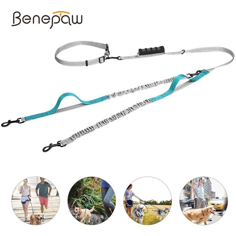 

Benepaw Multifunctional Handsfree Bungee Dog Leash Running Walking Reflective Leashes For Small Large Dogs Double Single Pet