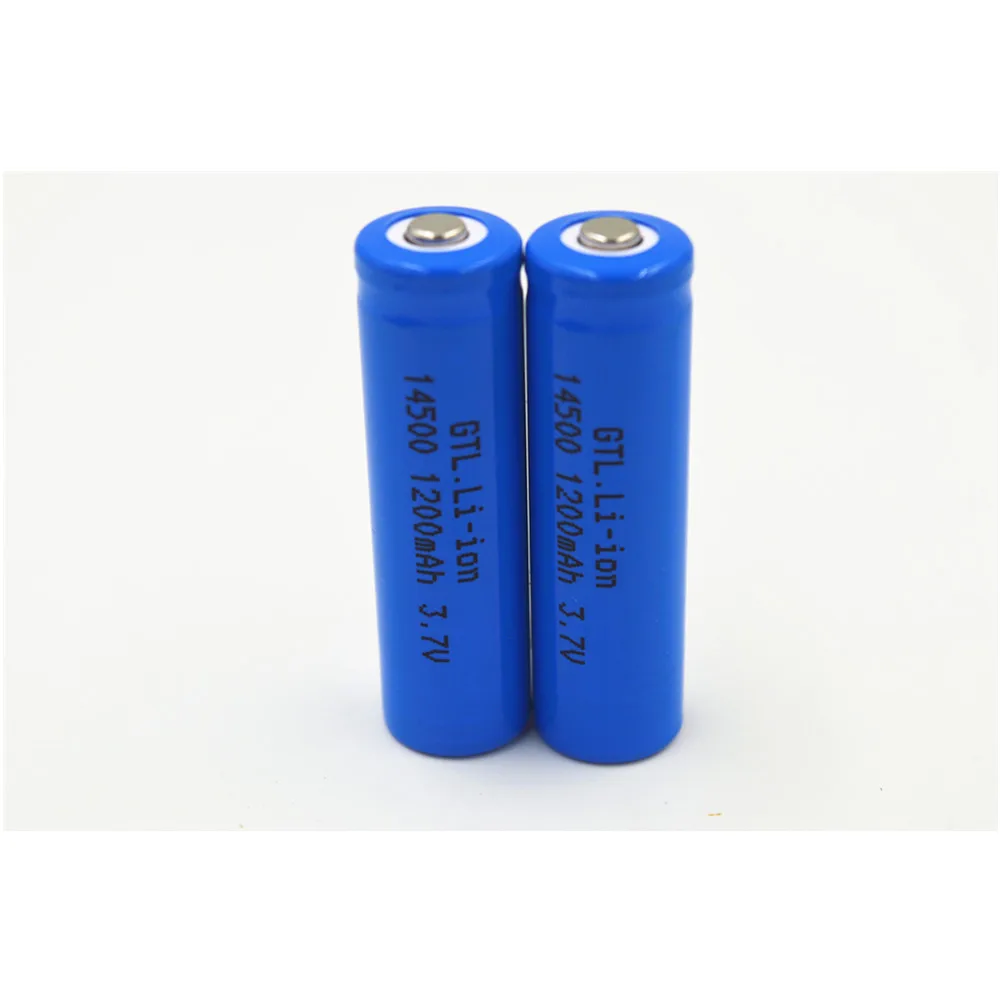 

2pcs/Lot 1200mAh14500 Rechargeable Batteries Universal Blue 3.7V Lithium Li-ion Battery for Digital Camera Flashlight Torch