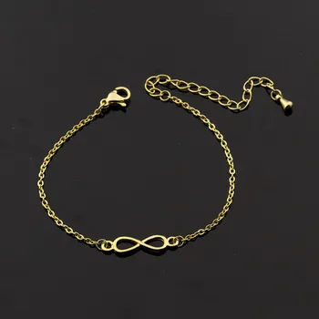 

V Attract 10Pcs Infinity Sign Copper Charms Bracelets Bangles Vintage Delicate Jewellery For Women BFF Christmas Gifts