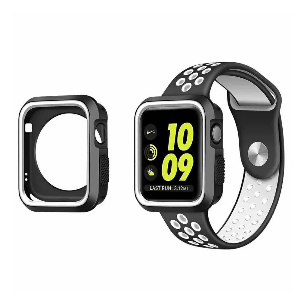 CRESTED silicone watch case frame for apple watch case 42mm 38mm iwatch 1/2 full protector case rubber replacement case