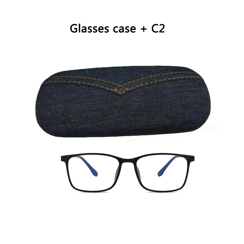 GLTREE анти-очки для чтения при близорукости очки для мужчин и женщин общий анти-синий свет излучения очки компьютерные игровые очки плоское зеркало Y19 - Цвет оправы: Y19 Glasses case C2