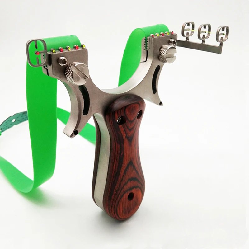 

Hunting Slingshot Catapult High Quality Stainless Steel with Rubber Band Outdoor Shooting Game Sling Shot Wooden Handle
