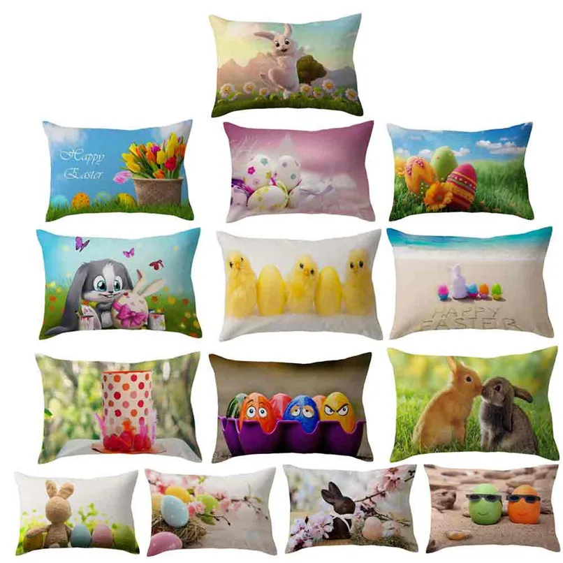 

Easter Rectangle Pillow Cover Cushion Case 2018 Hot Wholesale Toss Pillowcase Hidden Zipper Closure Free Shipping Mar 3